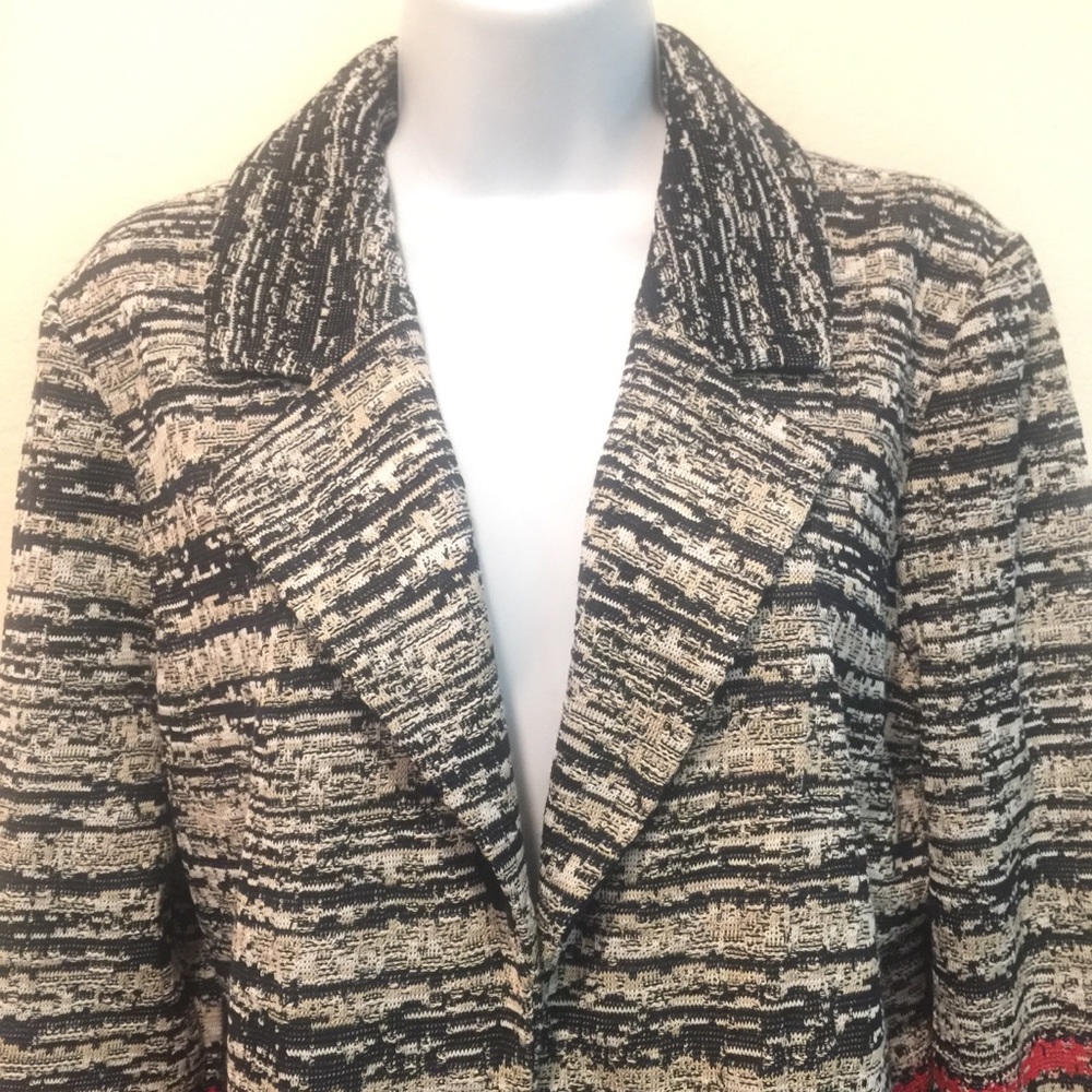 MING WANG Acrylic Knit Textured Jacket Blazer - Picture 3 of 7